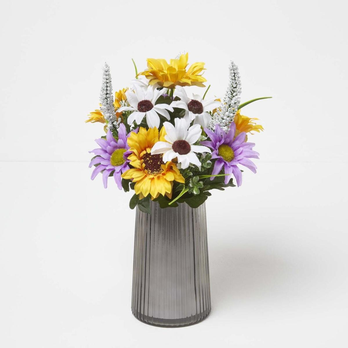 Homescapes Lilac  Yellow Sunflower Bouquet - Lilac – image 3