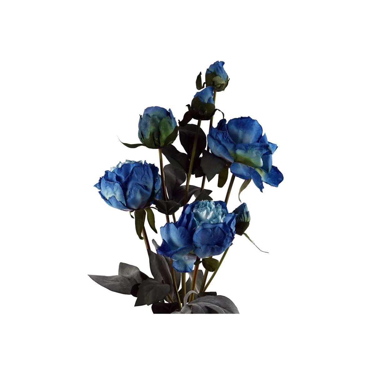 Blue Peony Artificial Flower Hessian Bound Spray 55cm - Blue – image 1