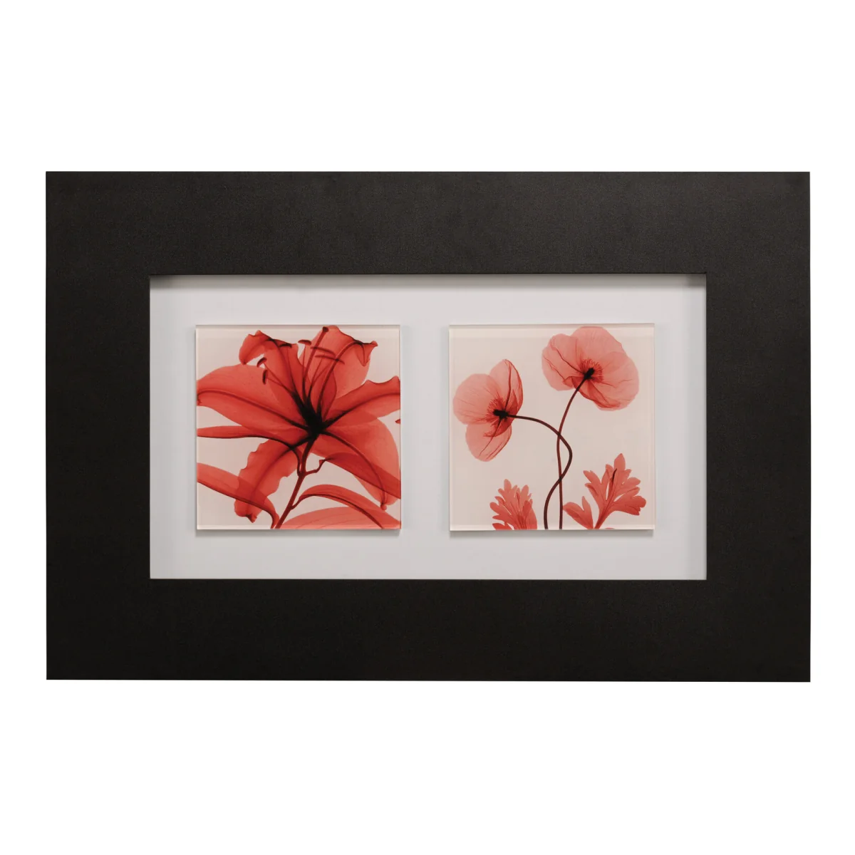 Red Poppy Flowers Framed Wall Art - Multicolour