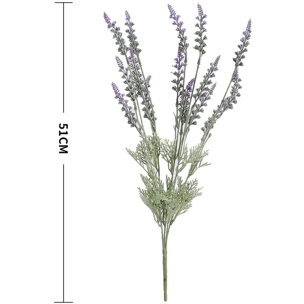 Artificial Fake Lavender Floral Flower Leaves 51cm Bouquet Home Party Decor - Purple – image 7