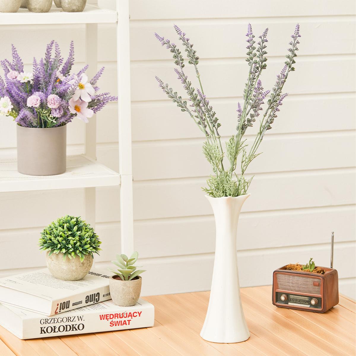 Artificial Fake Lavender Floral Flower Leaves 51cm Bouquet Home Party Decor - Purple – image 9