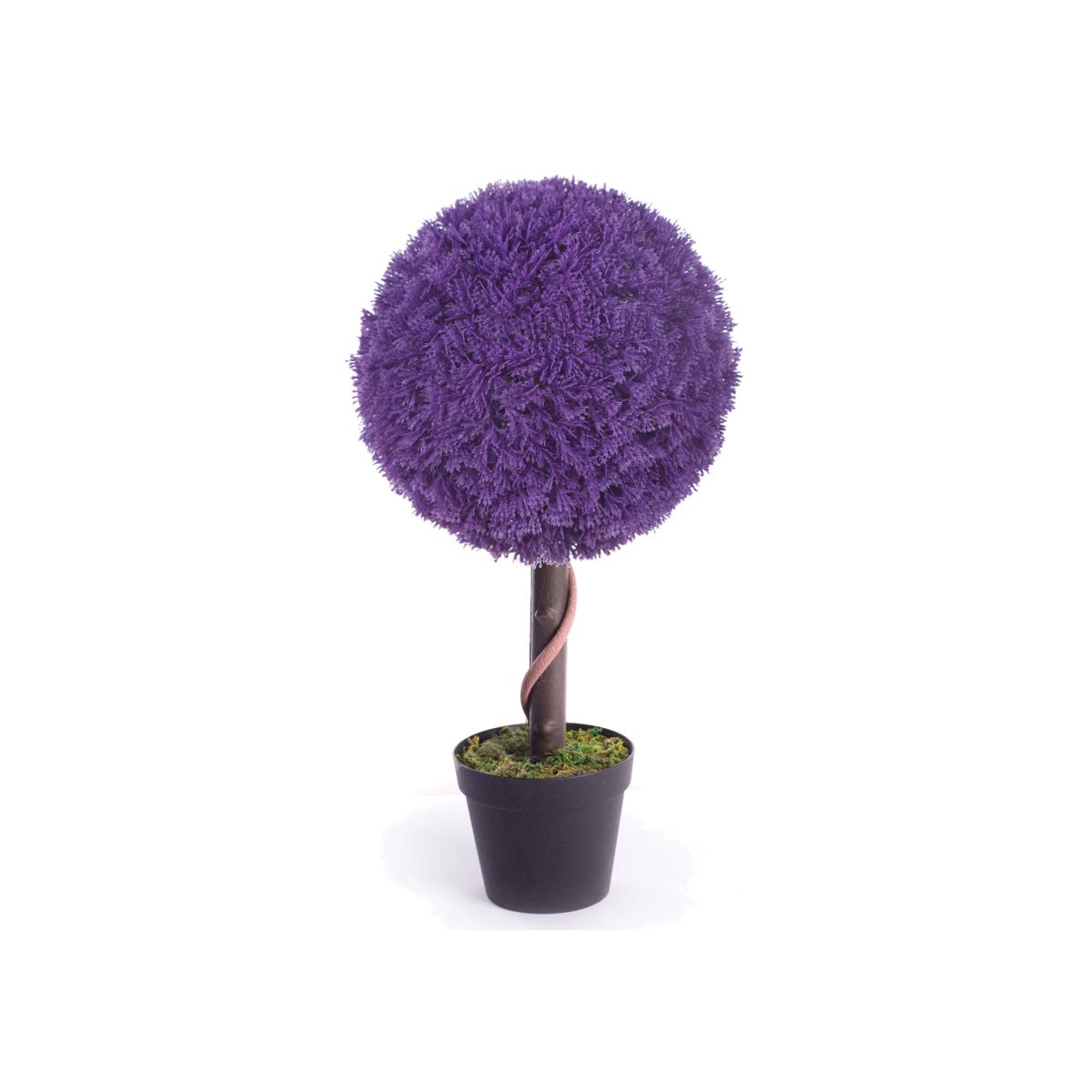 Best Artificial 2ft - 60cm Purple Heather Ball Tree - Purple