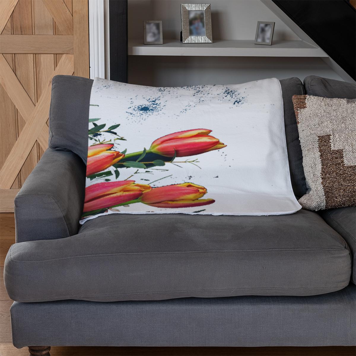 Flowers On Marble Blanket - Green – image 3