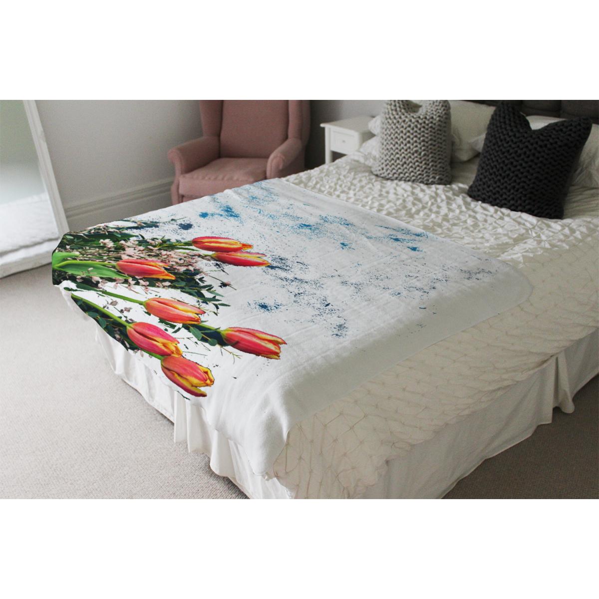 Flowers On Marble Blanket - Green – image 4