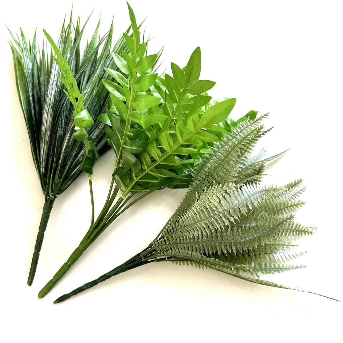 Artificial Plant 3pc Pack Fern, Light Green Fern and Sword Grass - Green – image 2