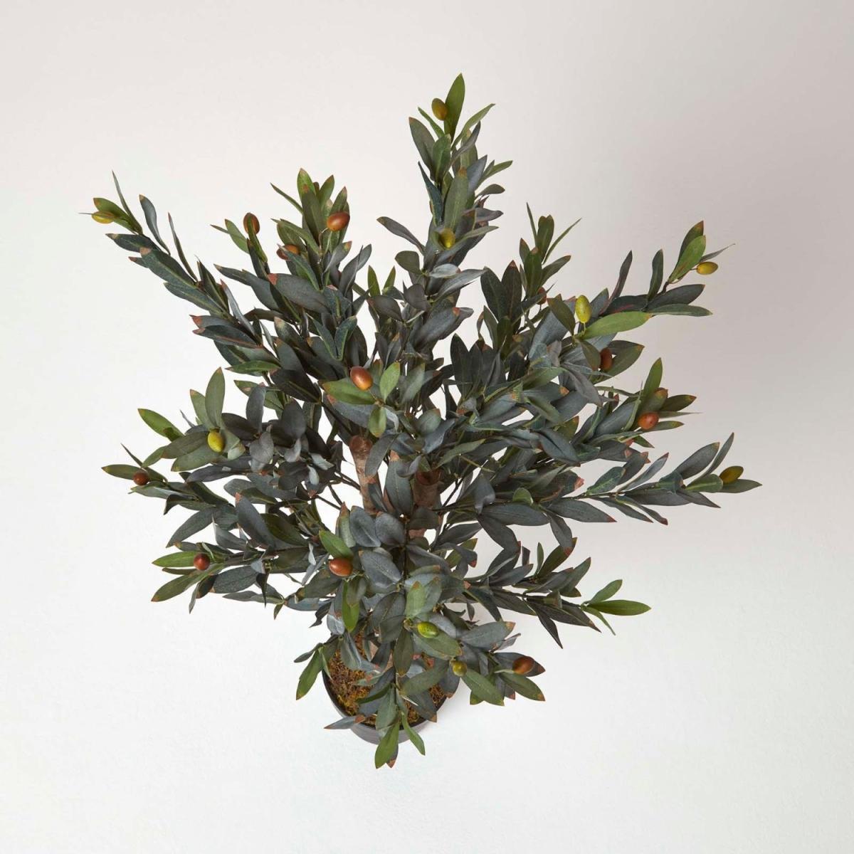 Homescapes Green Olive Tree Artificial Plant with Pot, 90 cm - Green – image 2