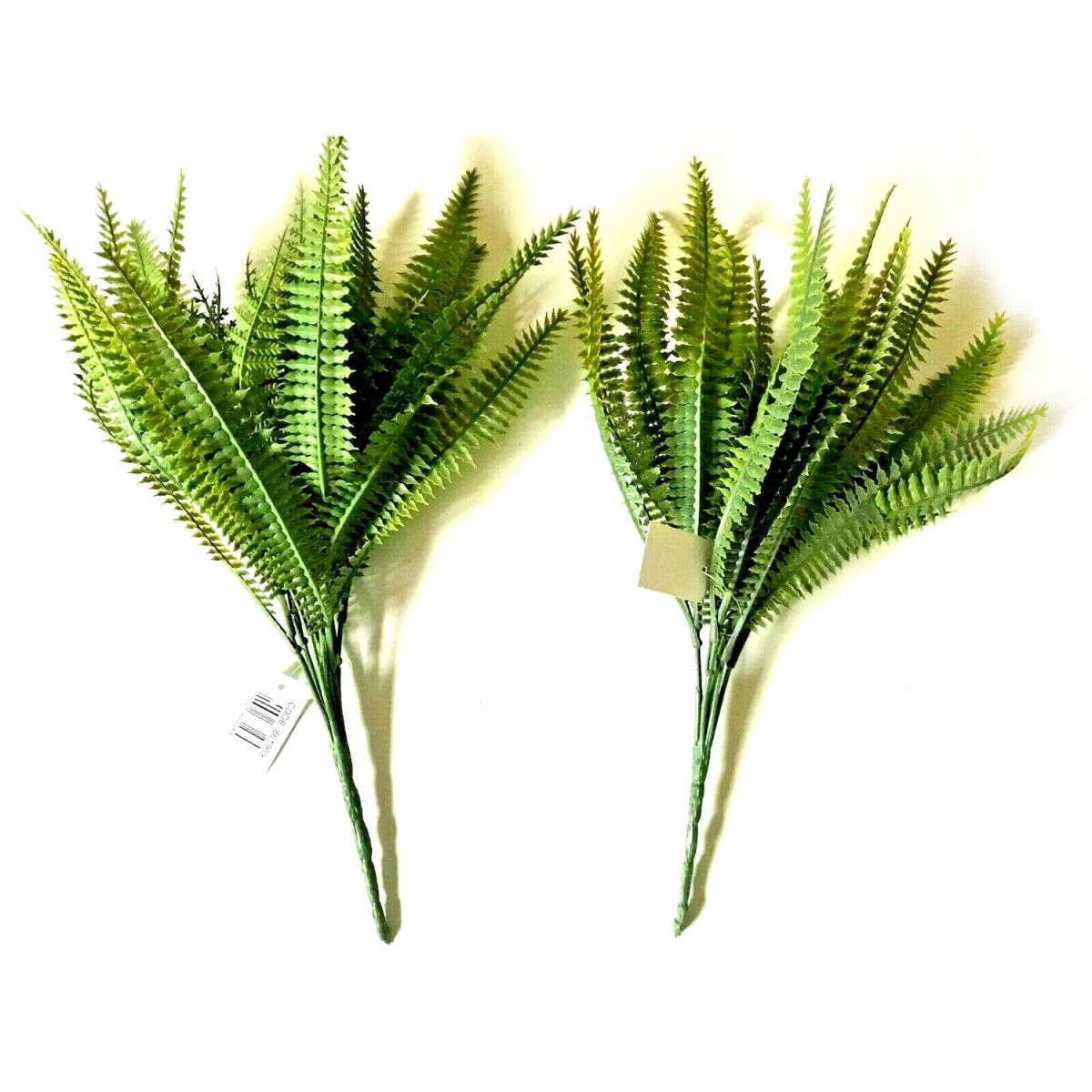 Pack of 2 Green Fern Plants Bushes Foliage Woodland - Green – image 2
