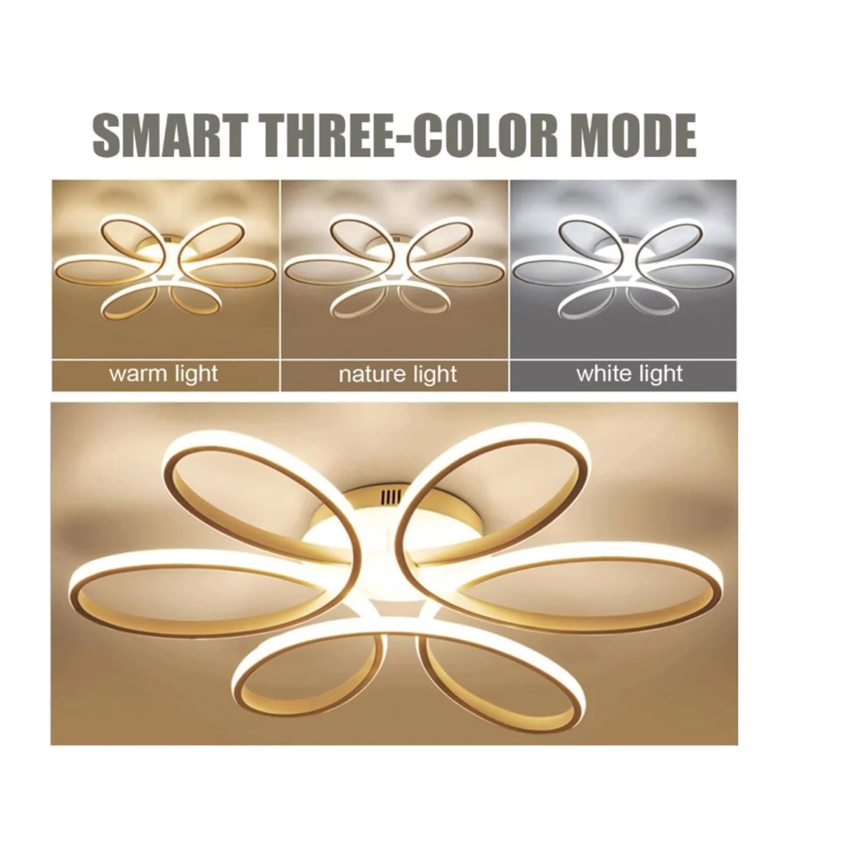 Ceiling LED Flower Light - White – image 3