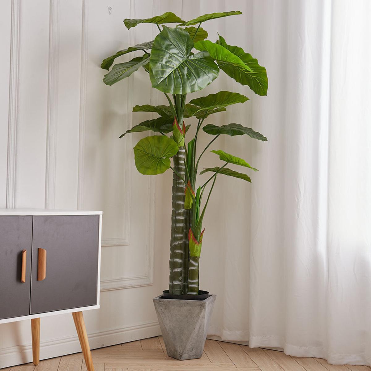 Artificial Plant Dripping Guanyin Tree with Plastic Flowerpot - Green – image 2