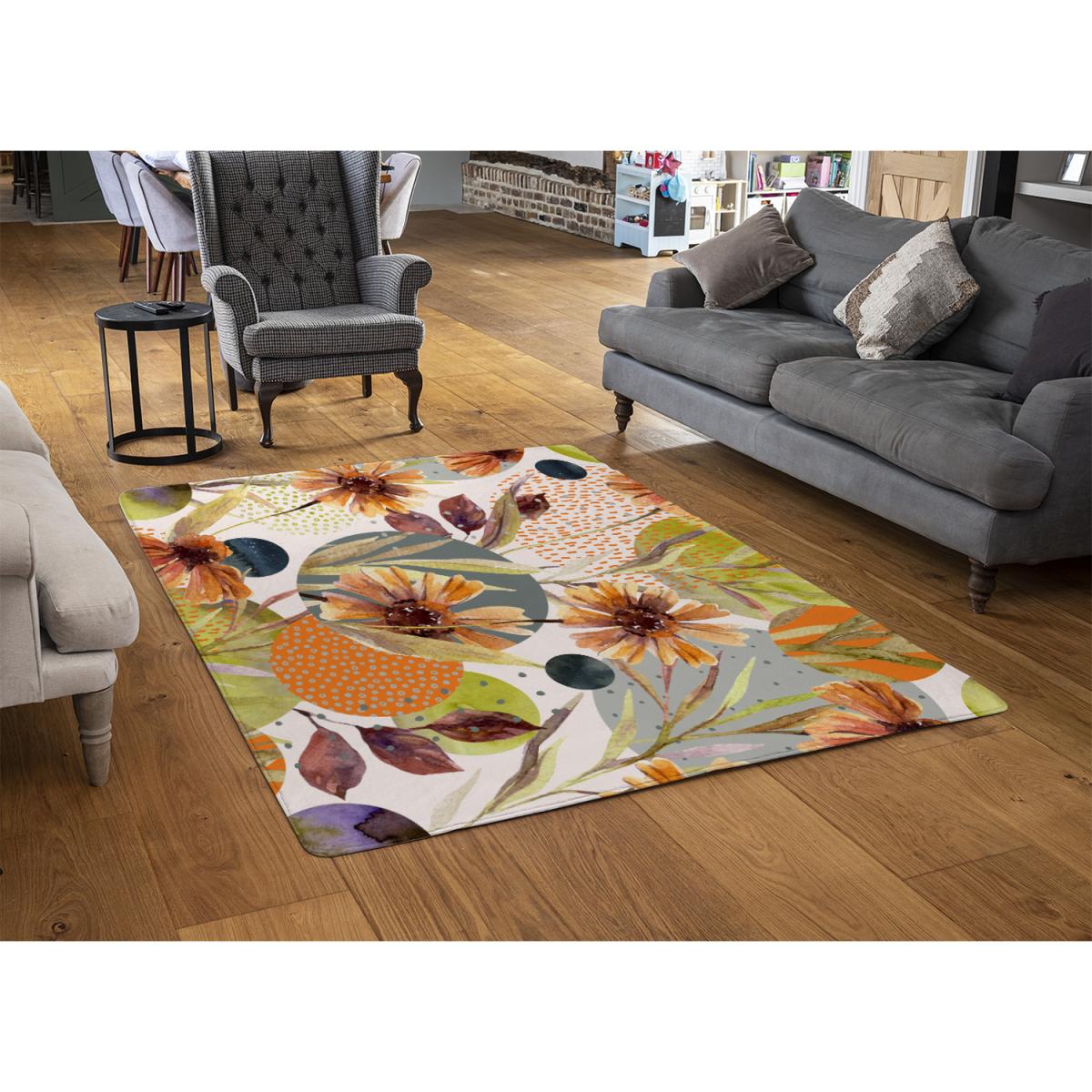Autumn Flowers Rug - Orange / 110cm – image 2