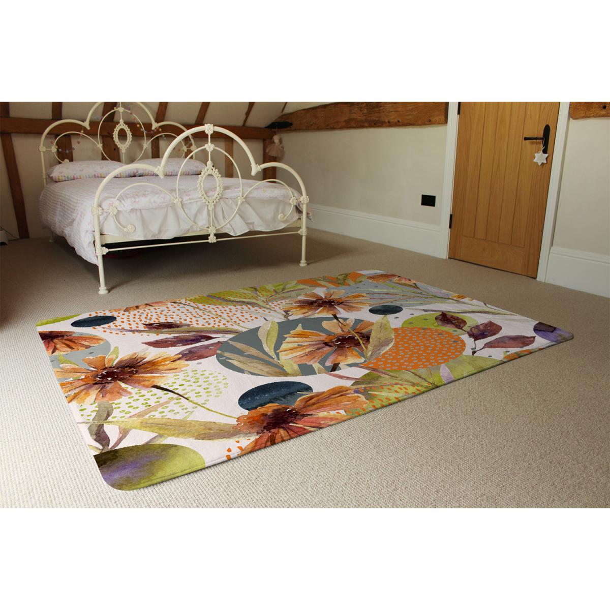Autumn Flowers Rug - Orange / 110cm – image 3