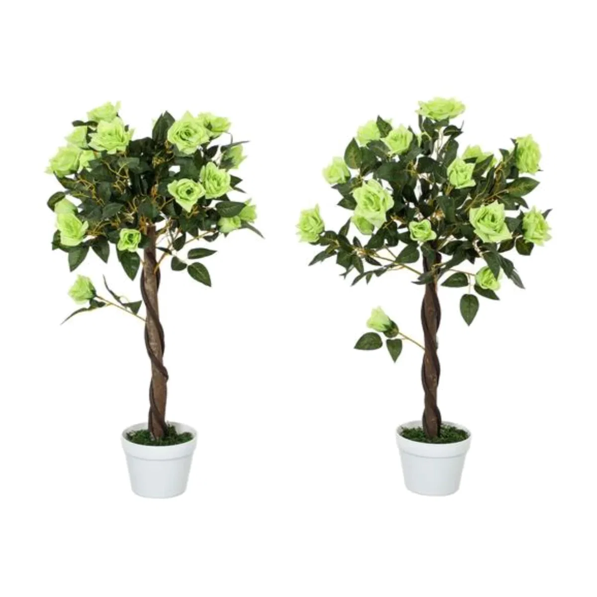Dyzi 2pcs 90cm Artificial Rose potted Faux Tree Plant Garden - Green – image 1