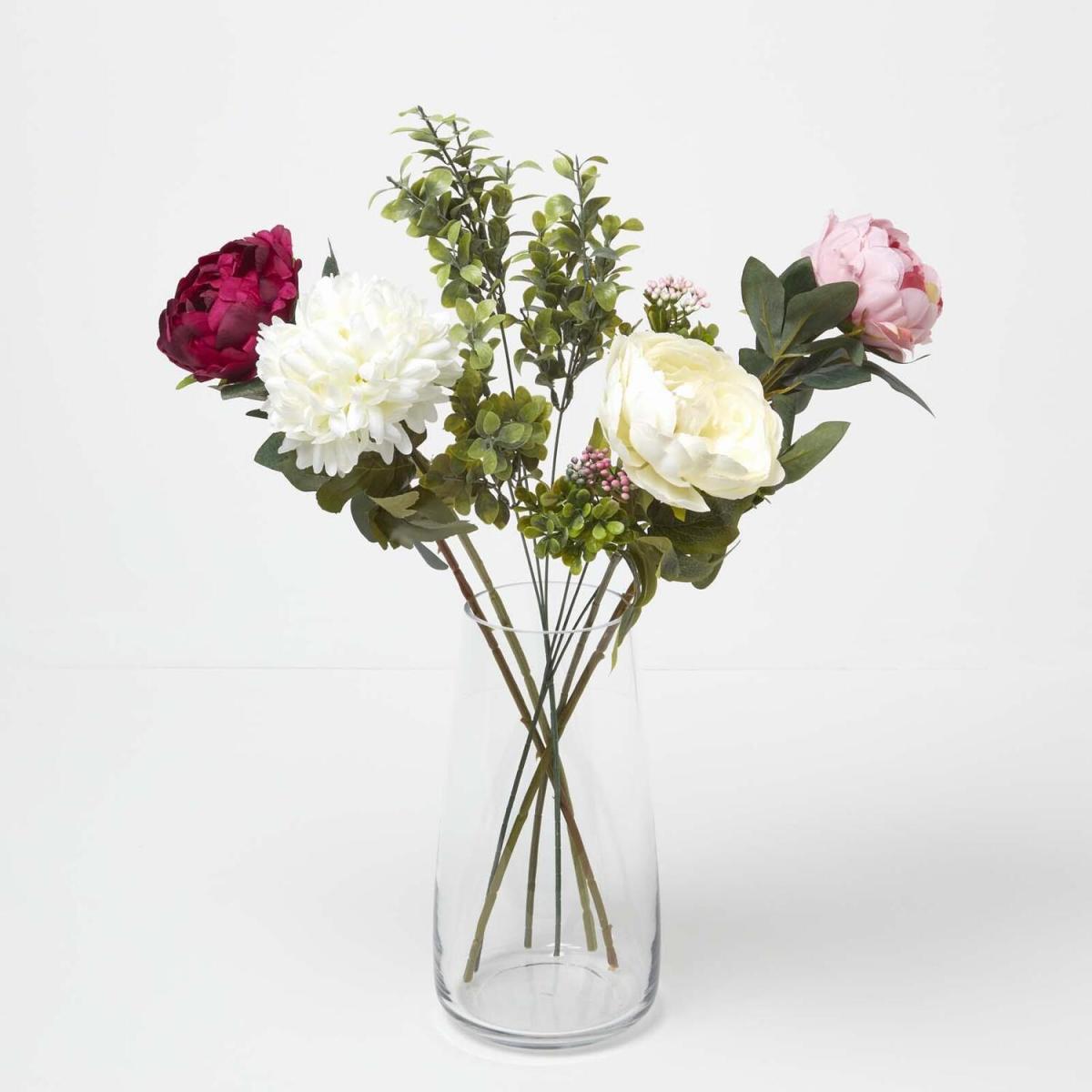 Homescapes Peony  Pom Cream and Pink Artificial Bouquet - Pink – image 4