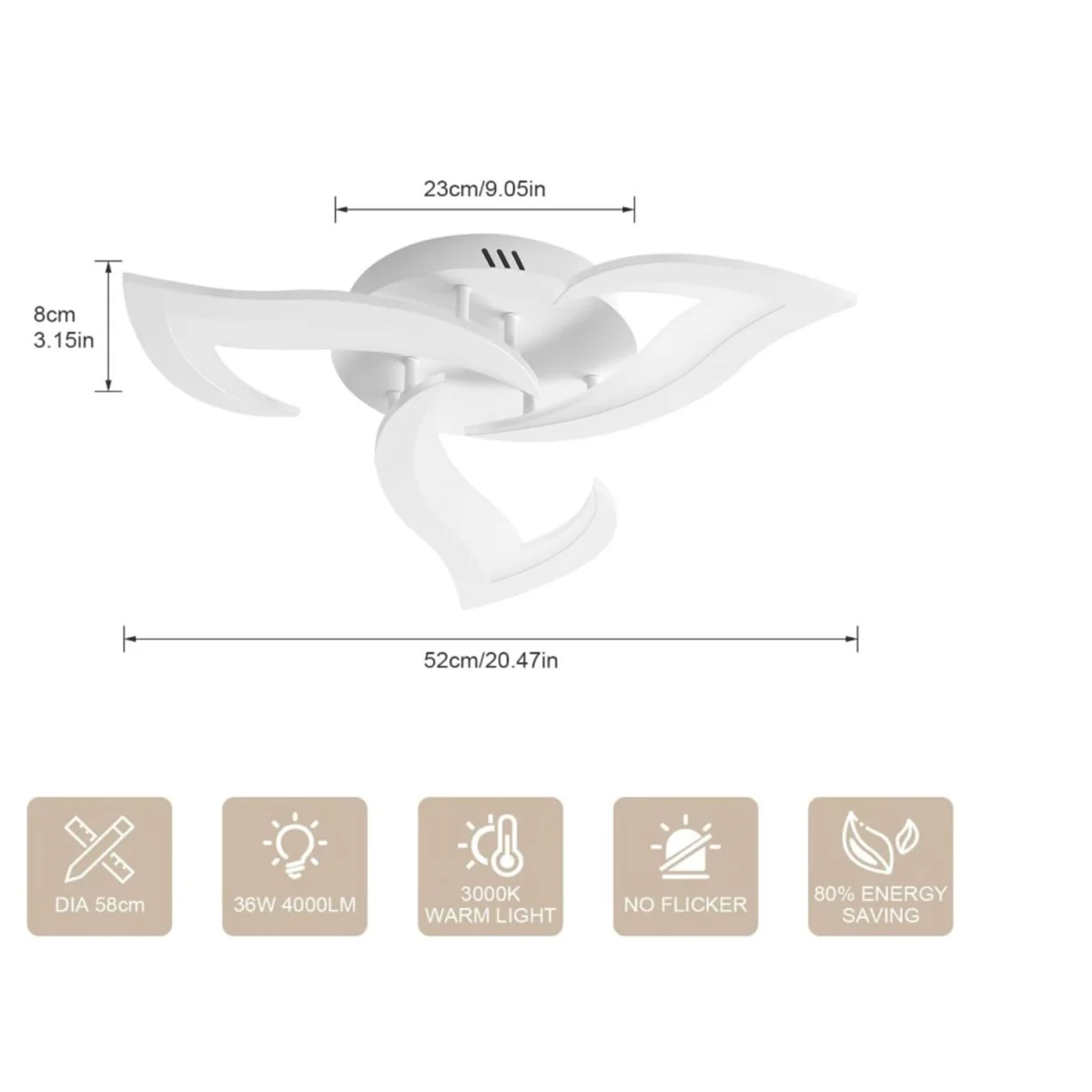 Flower White Ceiling LED Light - White – image 2