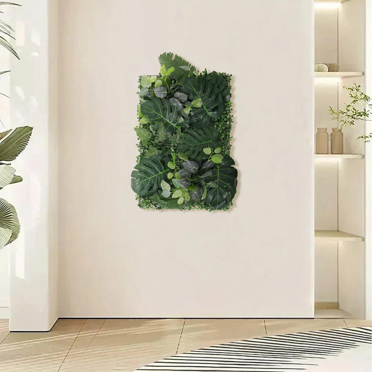Decorative Artificial Green Plant Wall Panel - Green