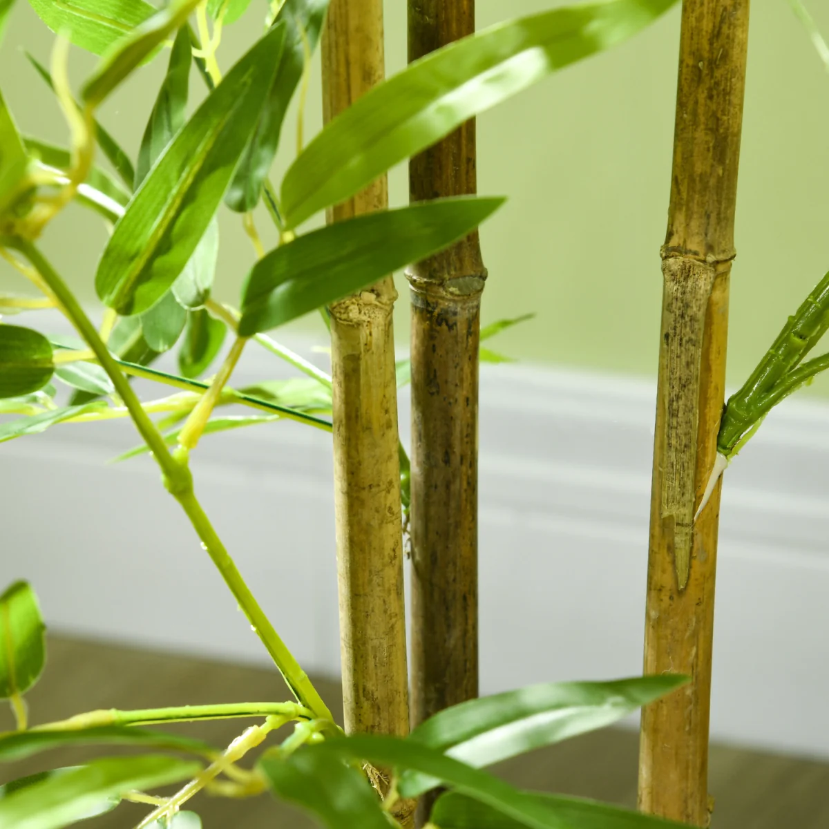 HOMCOM Artificial Plant Bamboo Height 120 cm with Pot - Green – image 7