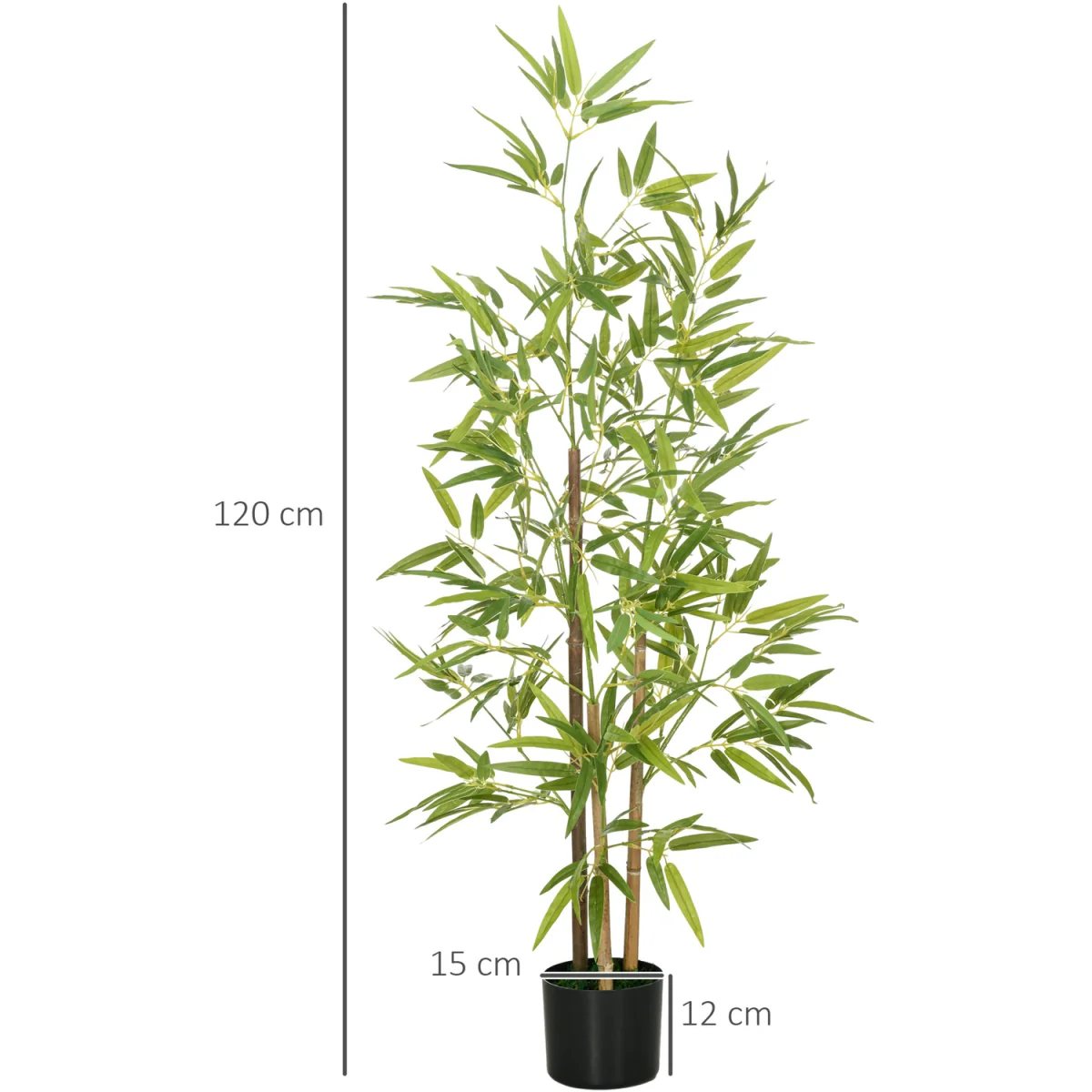 HOMCOM Artificial Plant Bamboo Height 120 cm with Pot - Green – image 9