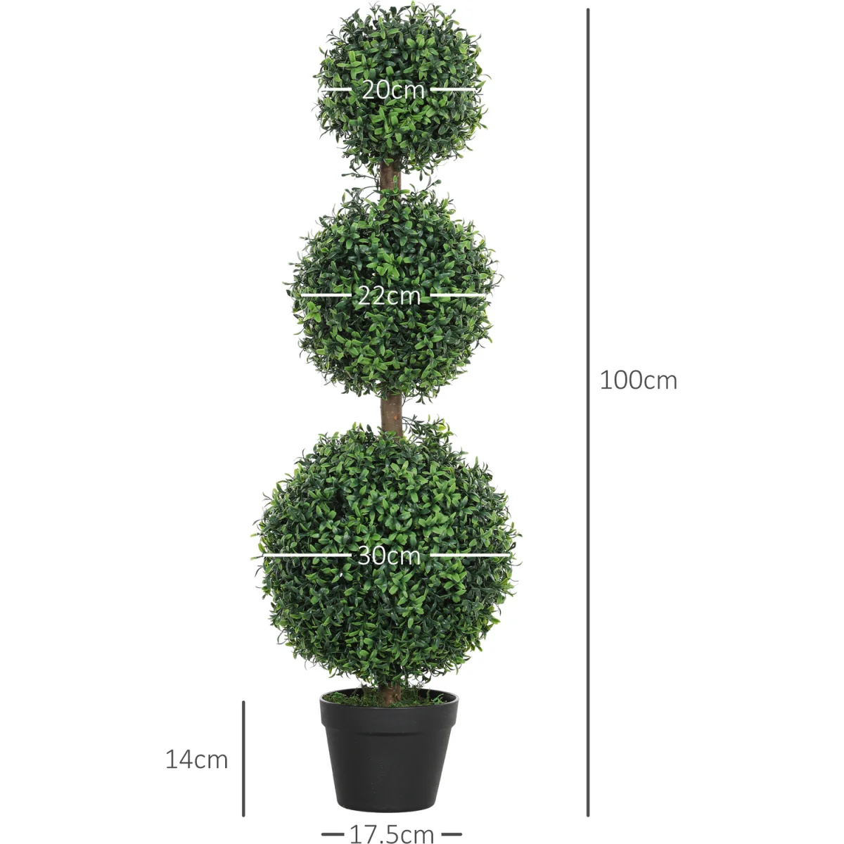 HOMCOM Set of 2 Decorative Artificial Plants in Pot Green - Green – image 10