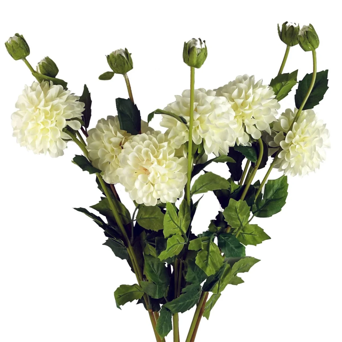 75cm Pack of 6 Artificial Dahlia PomPom Flower Stems - Purple - Cream Flower Stems – image 11
