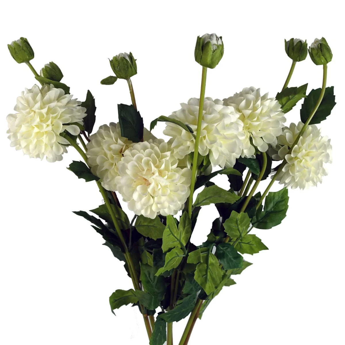 75cm Pack of 6 Artificial Dahlia PomPom Flower Stems - Purple - Cream Flower Stems – image 10