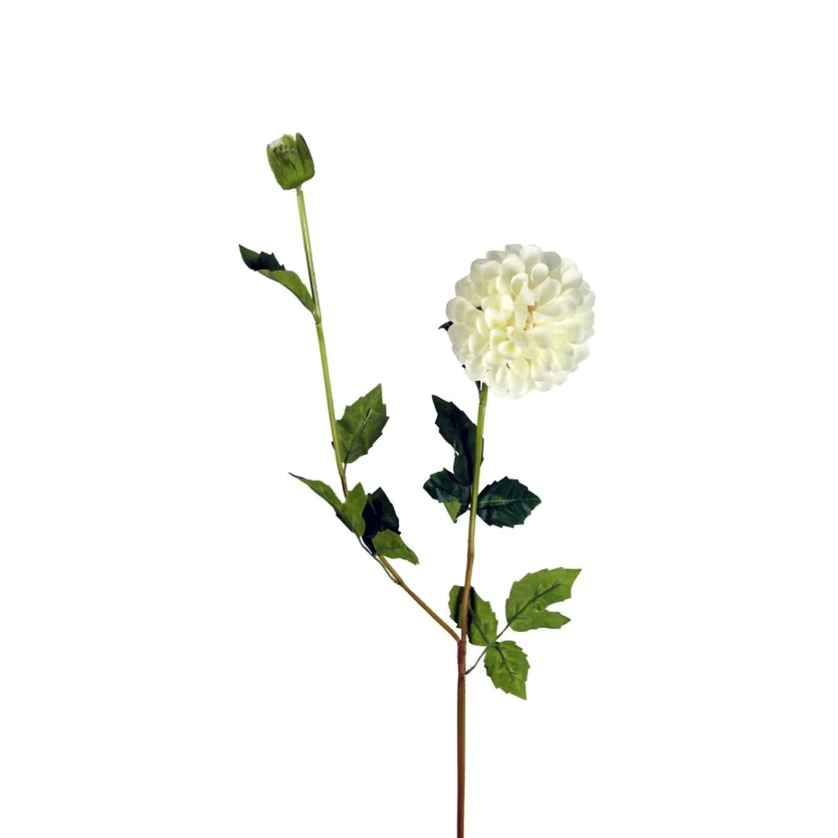 75cm Pack of 6 Artificial Dahlia PomPom Flower Stems - Purple - Cream Flower Stems – image 1