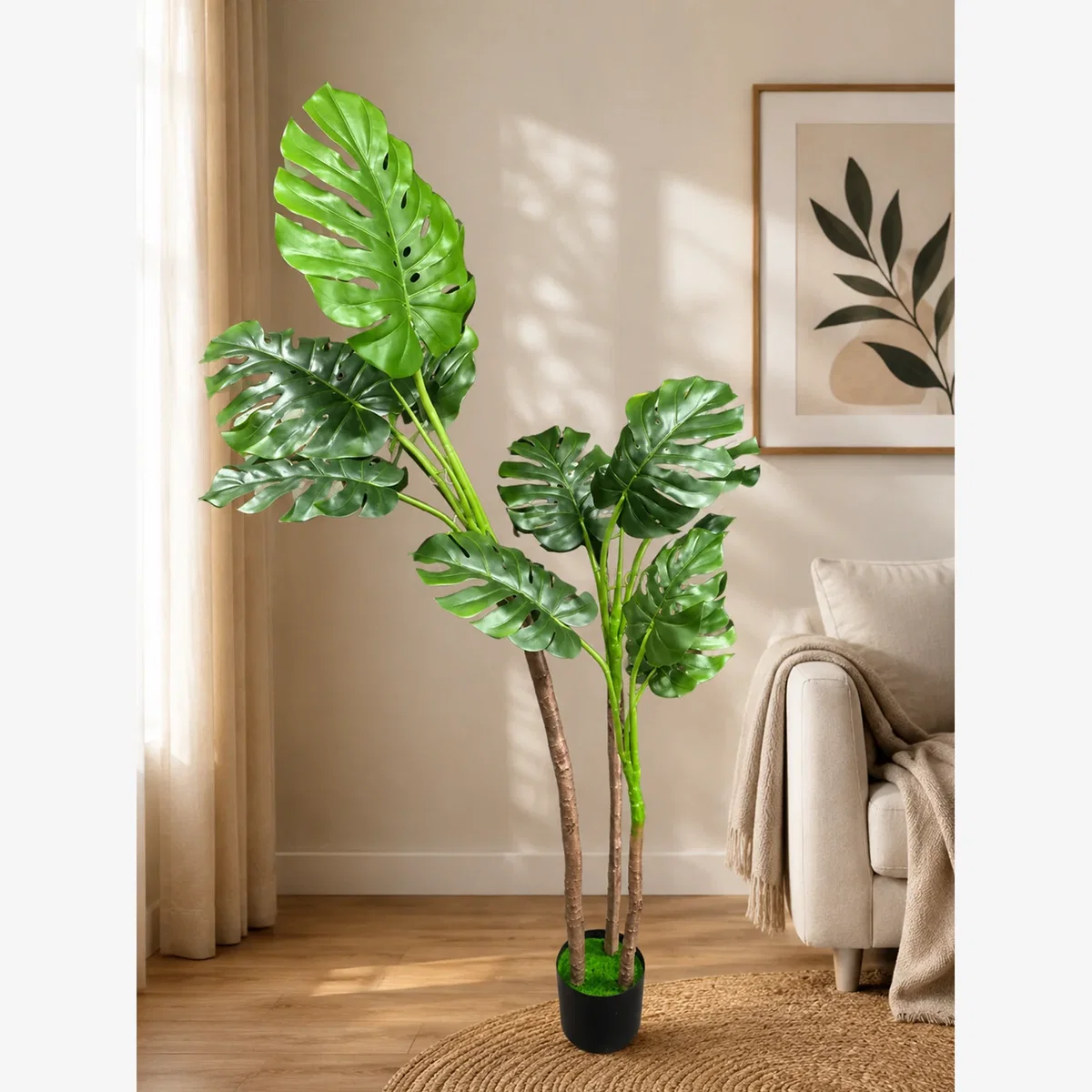 SC Furniture Ltd Artificial Swiss Cheese Plant Tree - Green – image 1