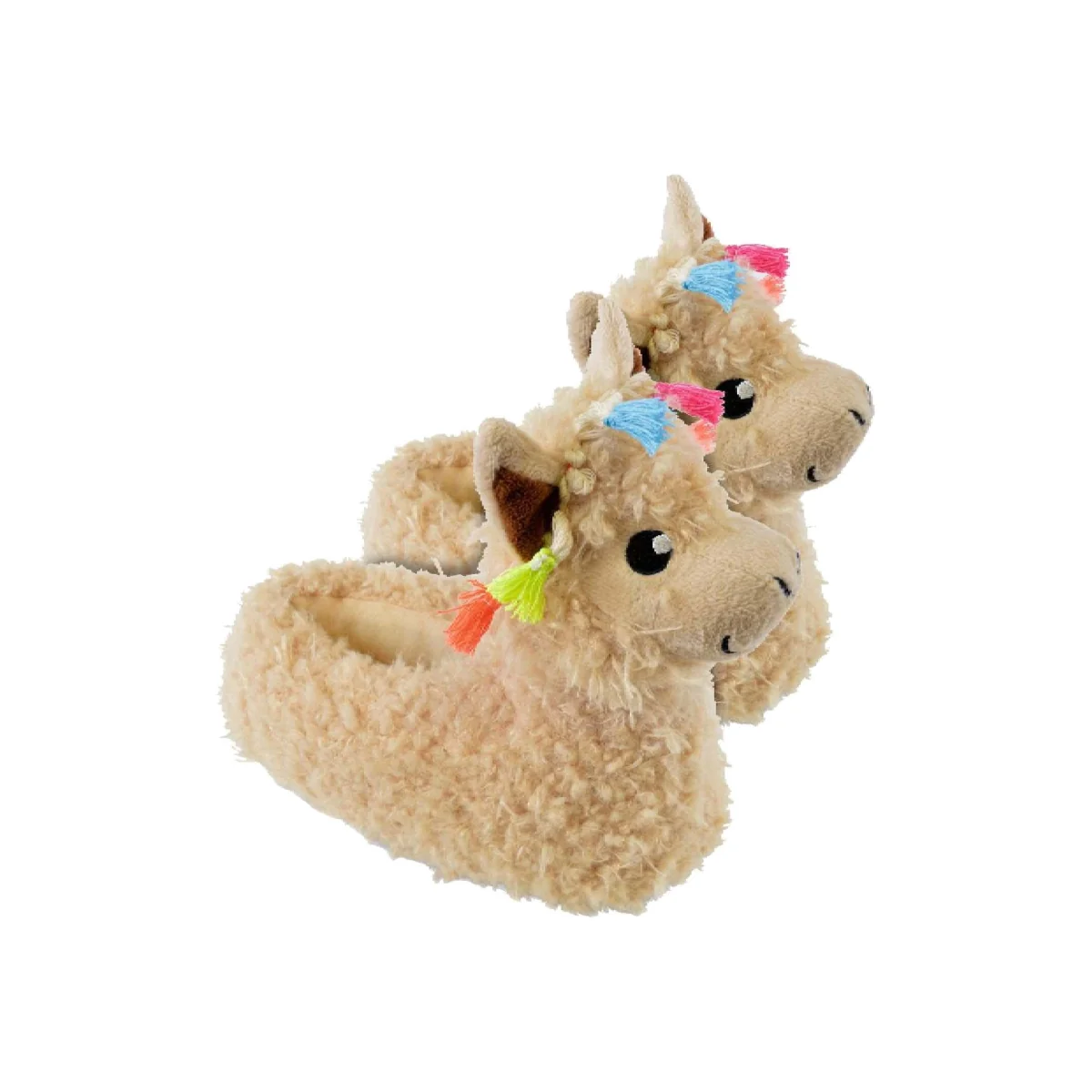 Sock Snob Childrens / Kids Plush 3d Llama Head Slippers – image 1
