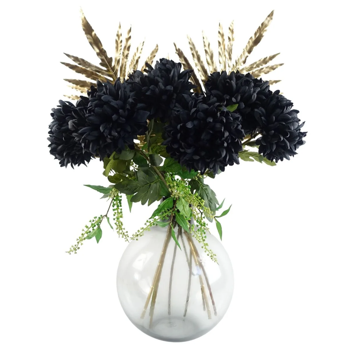 Pack of 6 x 75cm Artificial Extra Reflex Chrysanthemum Orange - Yellow Flower Stems – image 12