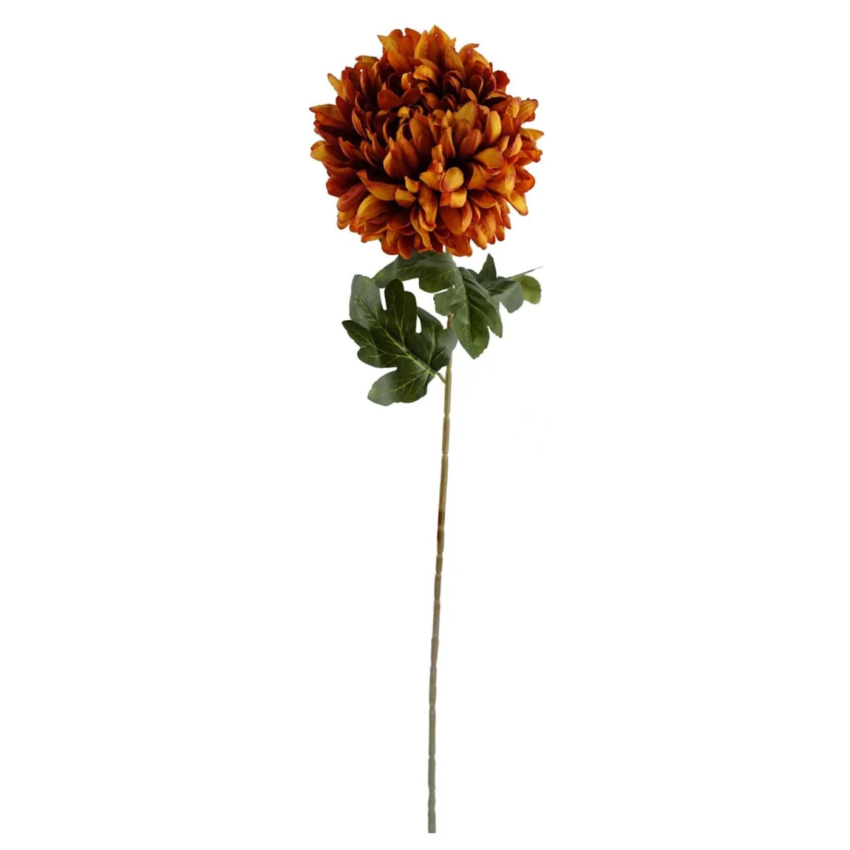 Pack of 6 x 75cm Artificial Extra Reflex Chrysanthemum Orange - Yellow Flower Stems – image 25