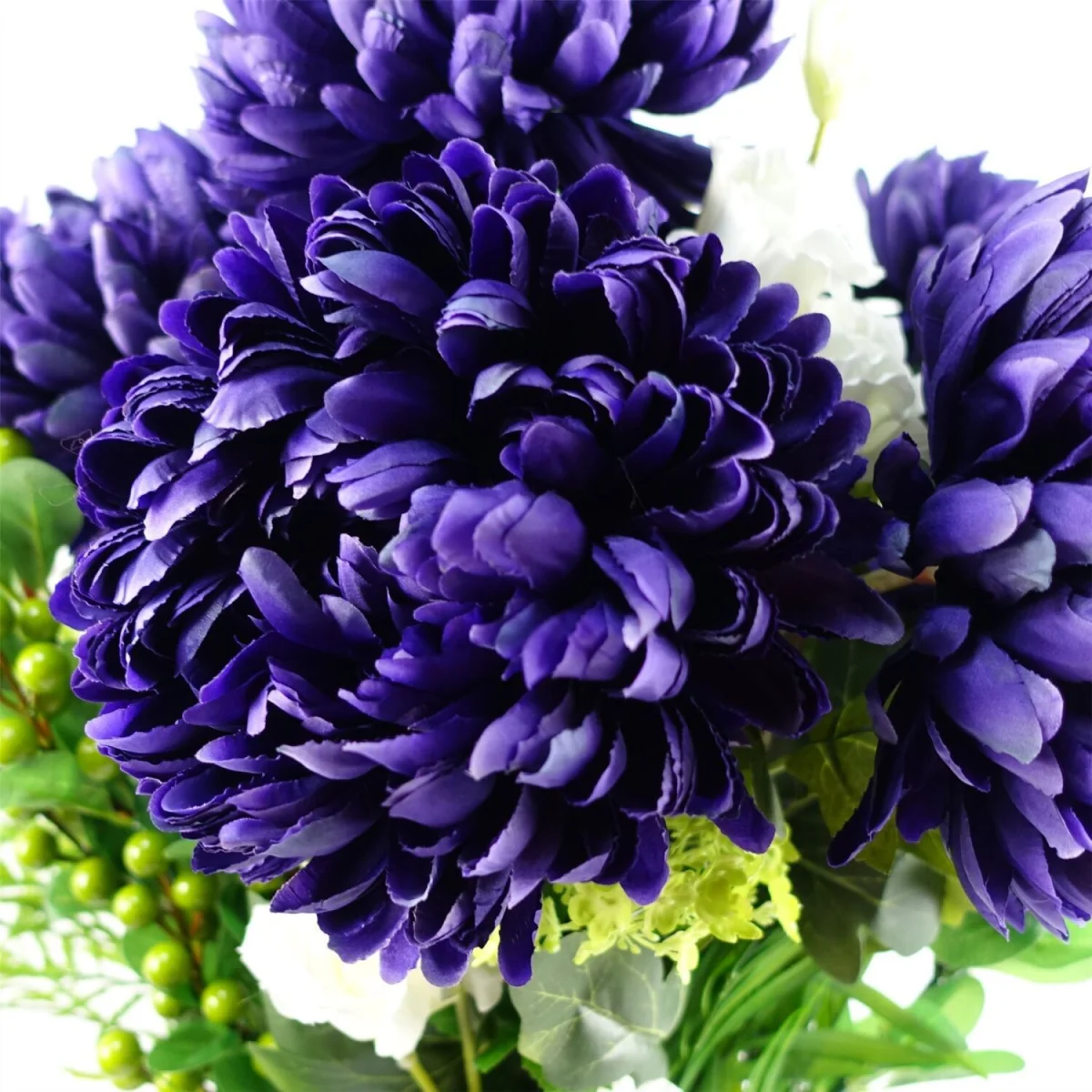 Pack of 6 x 75cm Artificial Extra Reflex Chrysanthemum Orange - Yellow Flower Stems – image 28