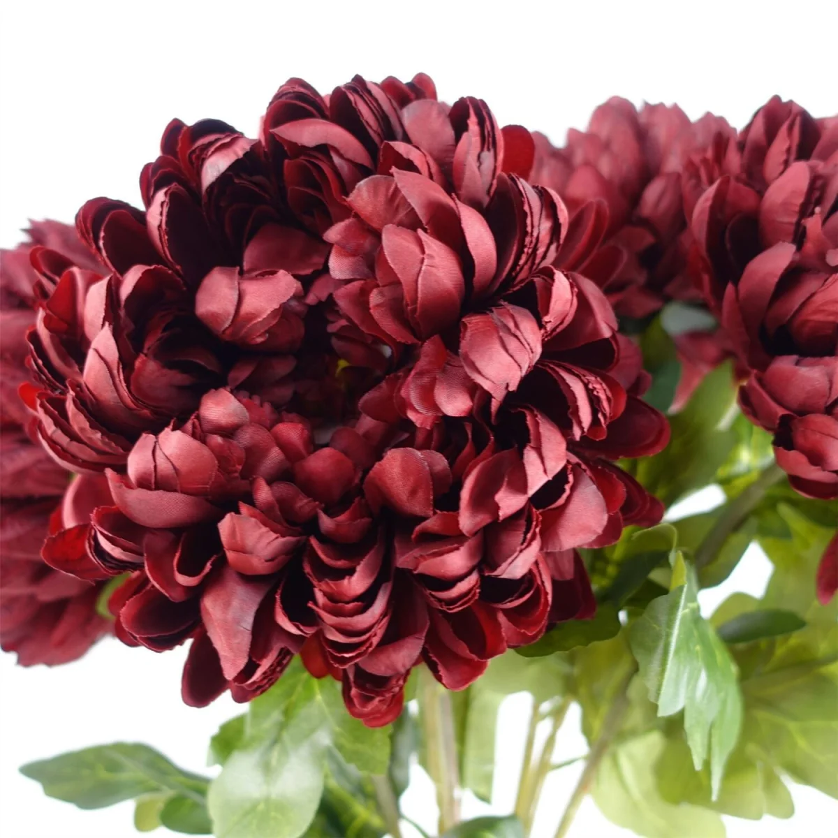 Pack of 6 x 75cm Artificial Extra Reflex Chrysanthemum Orange - Yellow Flower Stems – image 36