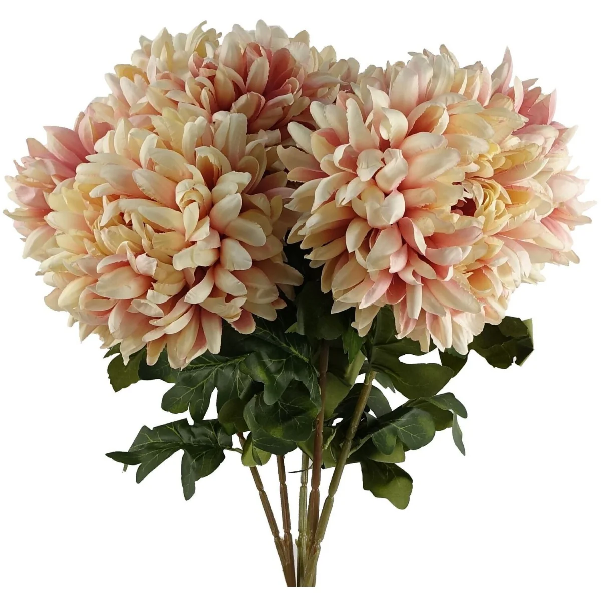 Pack of 6 x 75cm Artificial Extra Reflex Chrysanthemum Orange - Yellow Flower Stems – image 51