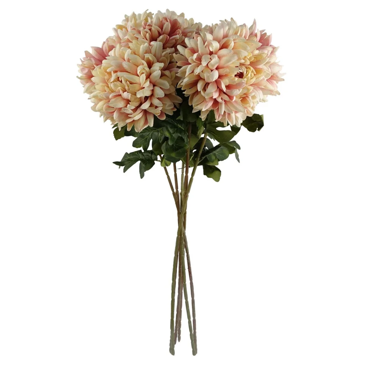 Pack of 6 x 75cm Artificial Extra Reflex Chrysanthemum Orange - Yellow Flower Stems – image 52