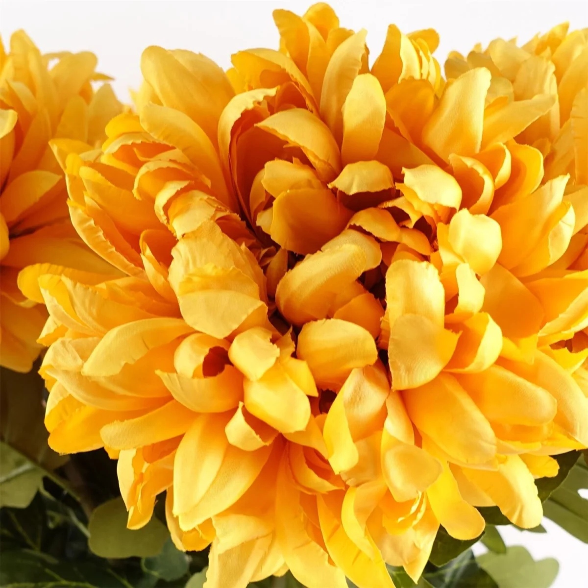 Pack of 6 x 75cm Artificial Extra Reflex Chrysanthemum Orange - Yellow Flower Stems – image 7