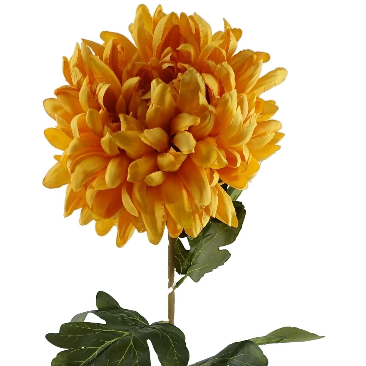Pack of 6 x 75cm Artificial Extra Reflex Chrysanthemum Orange - Yellow Flower Stems – image 8