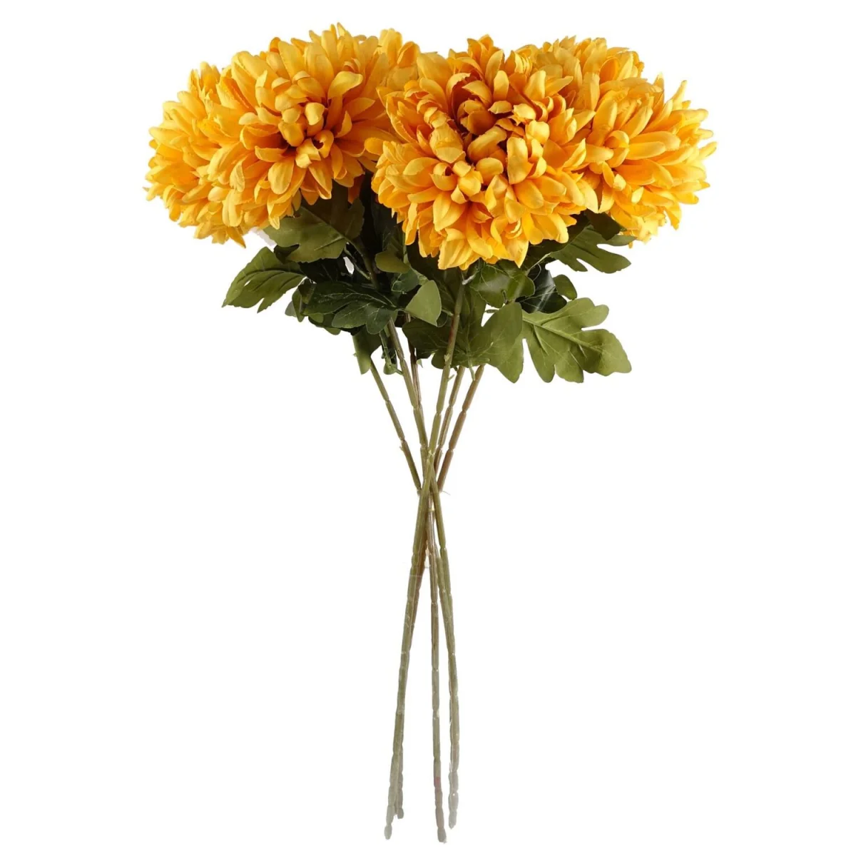 Pack of 6 x 75cm Artificial Extra Reflex Chrysanthemum Orange - Yellow Flower Stems – image 10