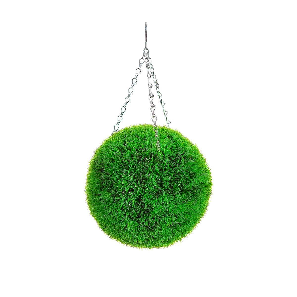 Best Artificial 28cm Grass Moss Topiary Ball - Green