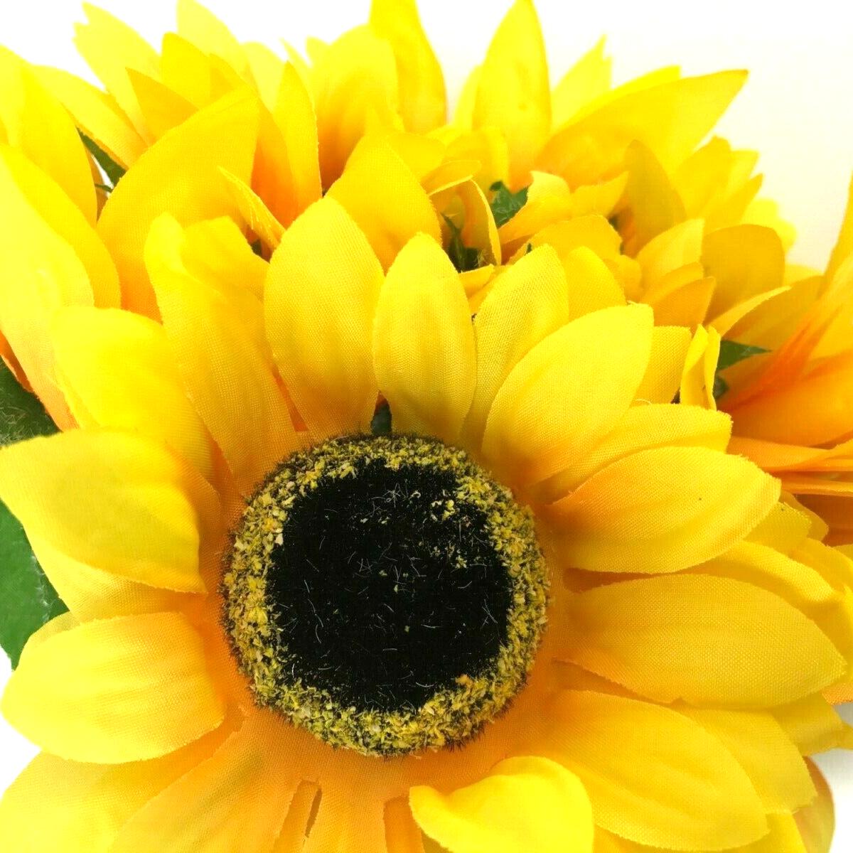 Faux Sunflower Bundle with 7 Yellow Flower Stems - Yellow – image 2
