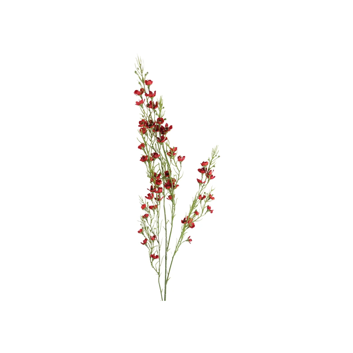 Artificial Foliage Stem with Small Flowers - Foliage Flowers Red