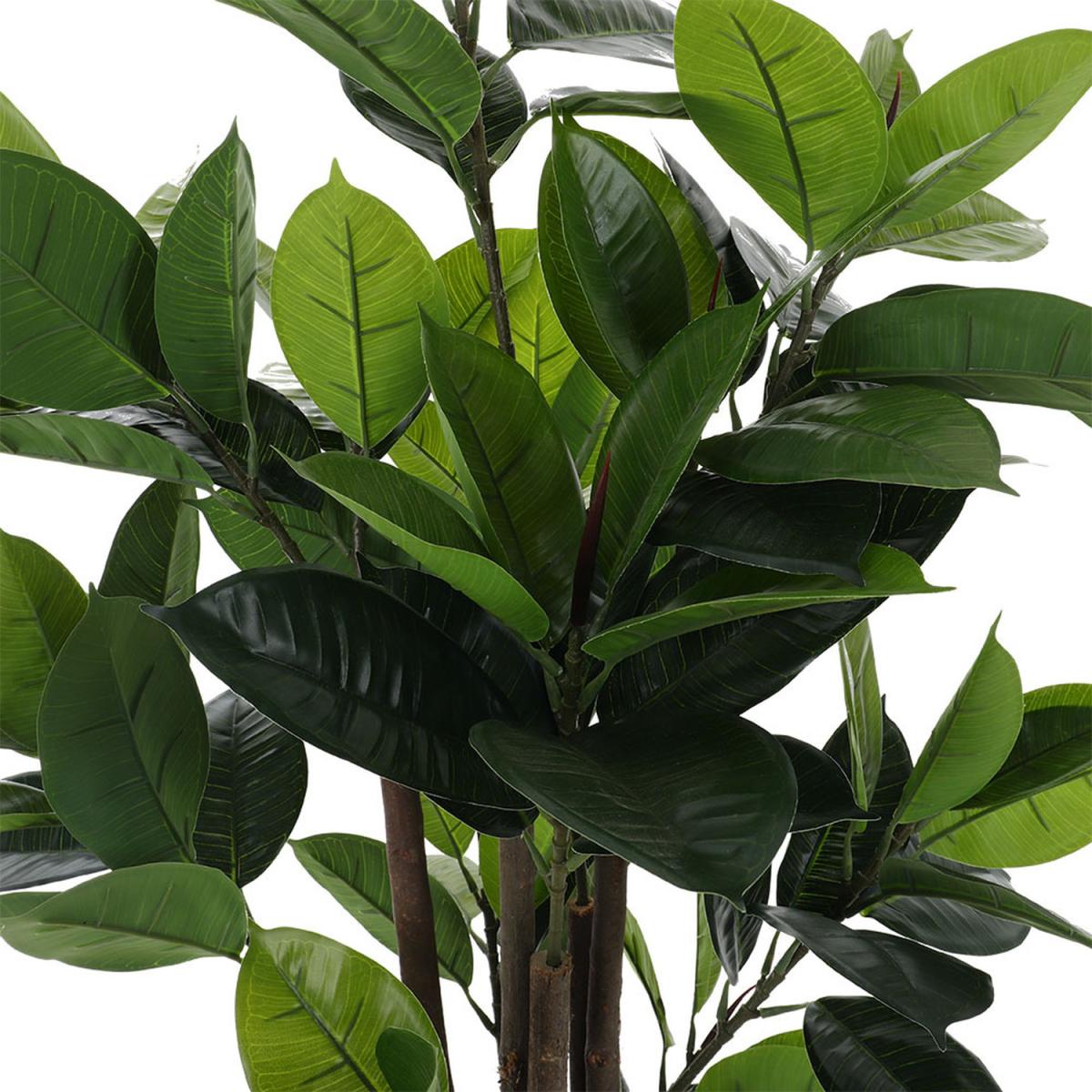 Natural-looking Rubber Tree in Black Planter Tall Fake Plant Decor - Green / 90cm – image 2