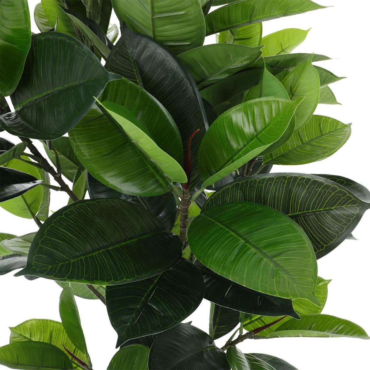 Natural-looking Rubber Tree in Black Planter Tall Fake Plant Decor - Green / 90cm – image 7