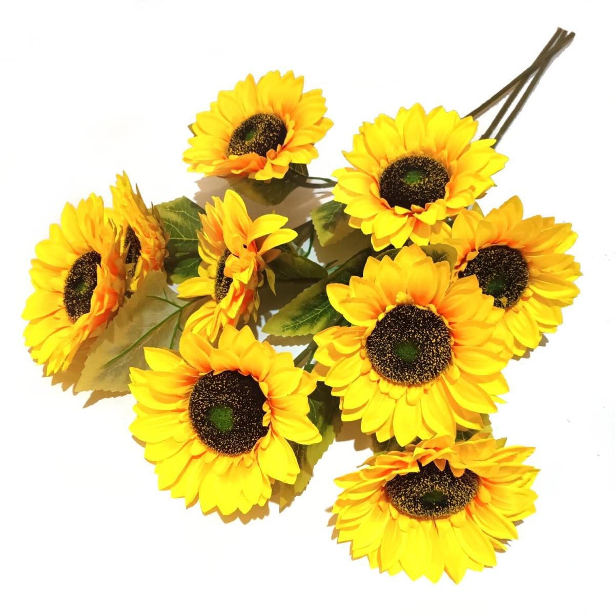 Pack of 3 Artificial Giant Sunflower Sprays - Yellow – image 2