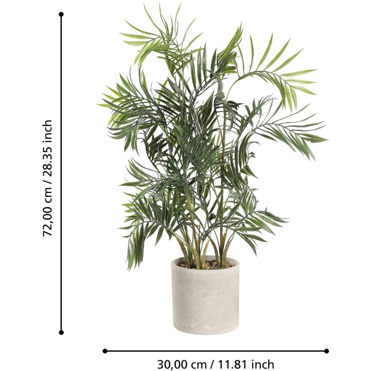 EGLO Tobetsu Artificial Palm Tree With Grey Plastic Pot - Green – image 3