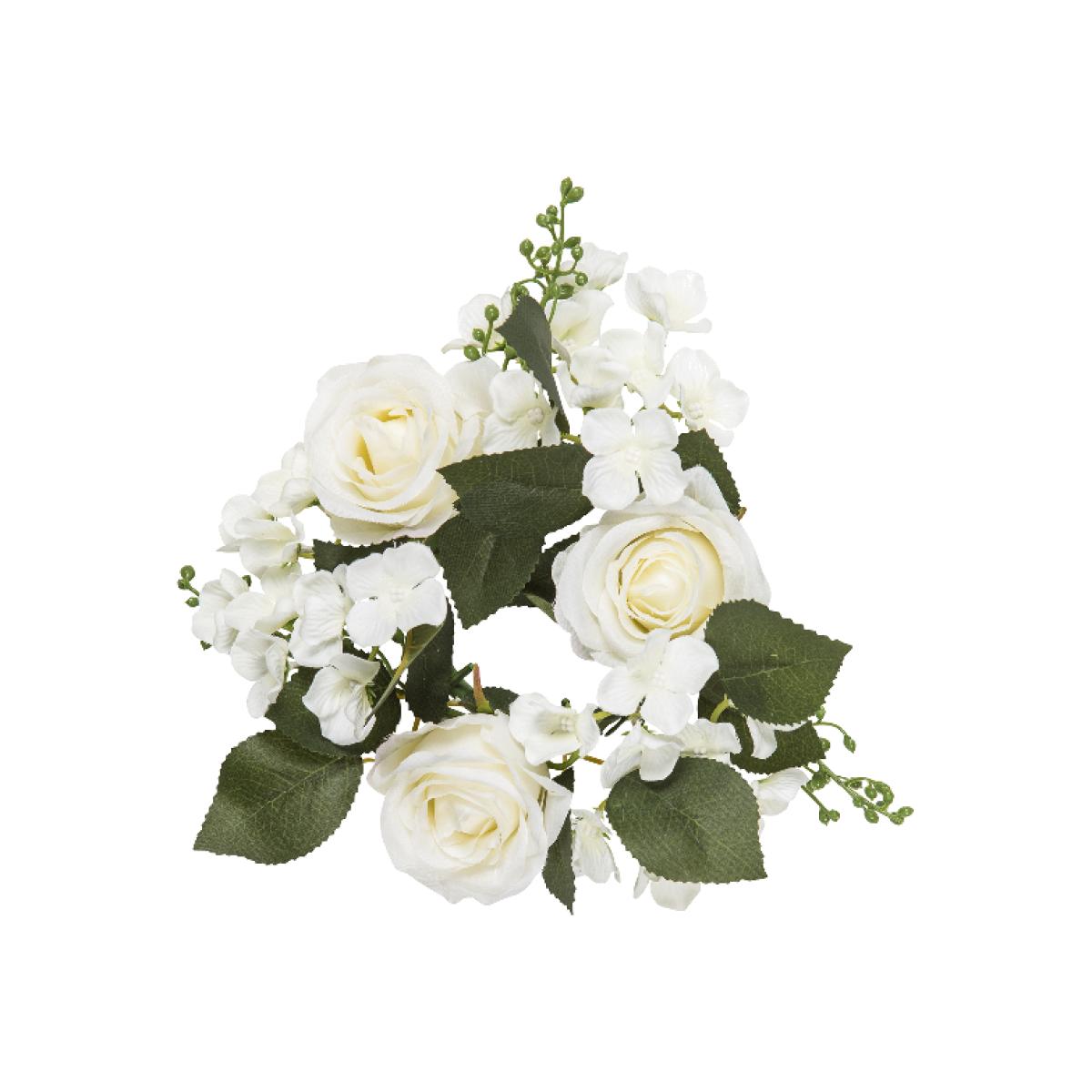 Floral Decorative Ring - White