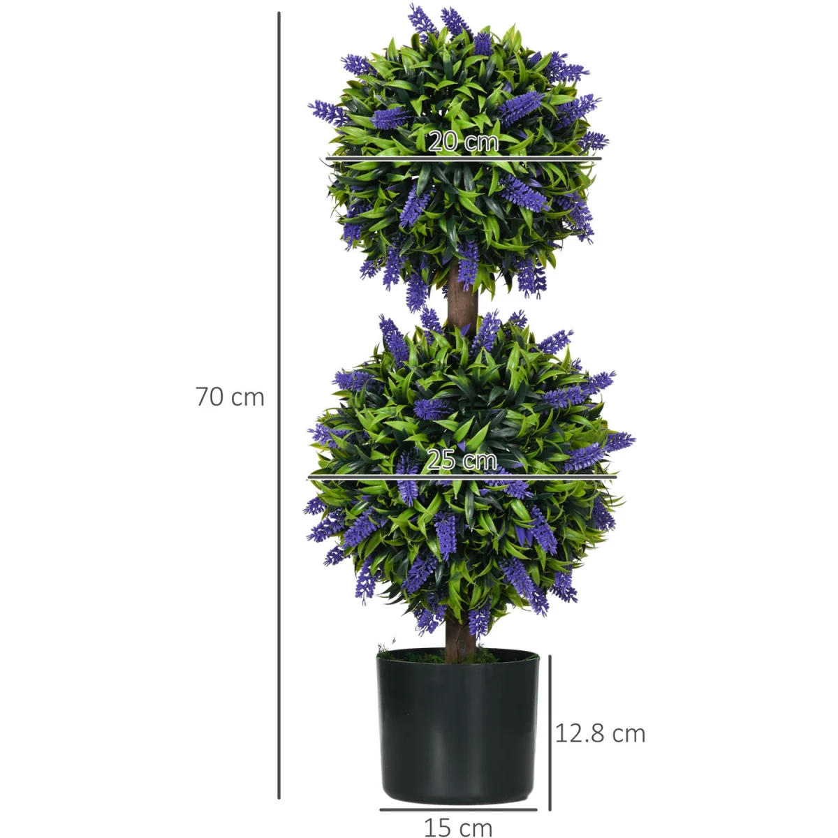 2 Pack Outdoor Artificial Plant Tree with Lavender Flower - Green – image 3