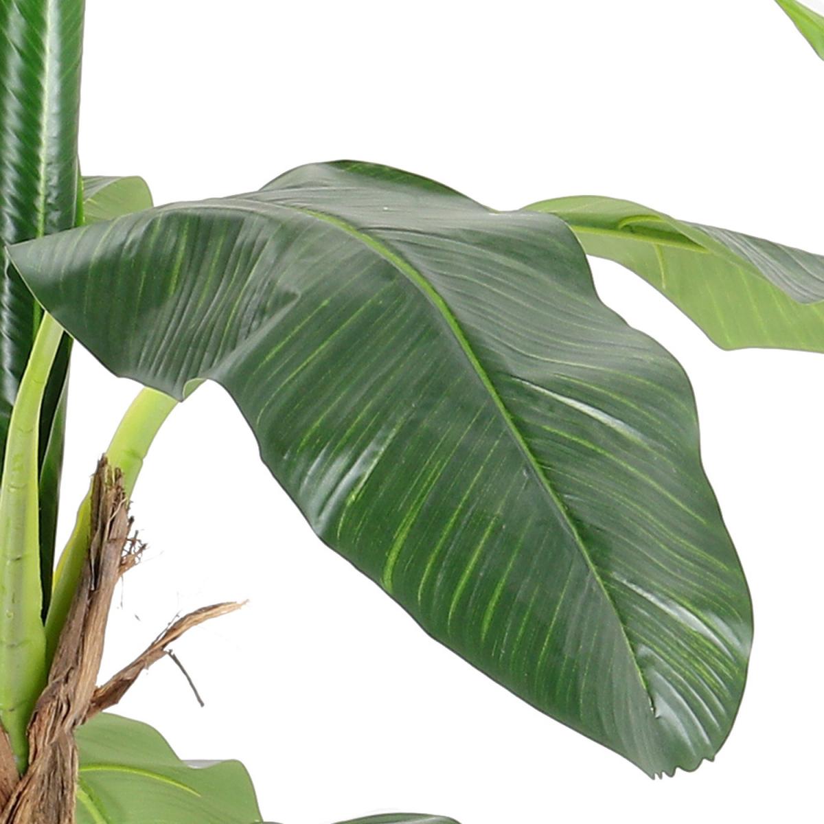 Realistic Banana Artificial Tree 3 Trunk in Black Planter - Green – image 6