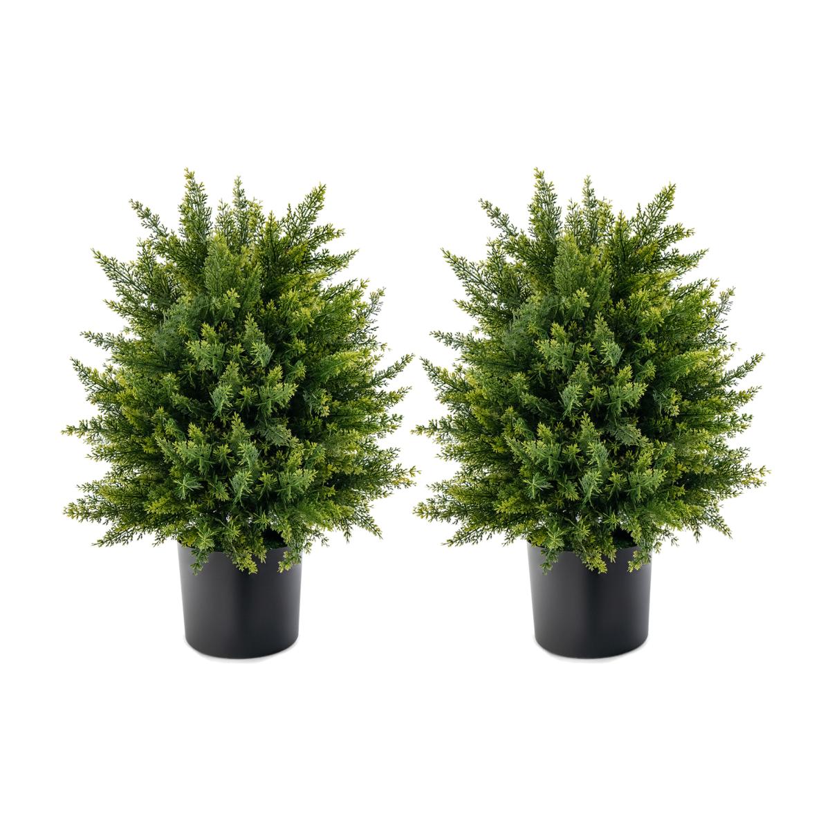 Costway 50cm Artificial Cedar Topiary Ball Tree-Green - Green – image 1