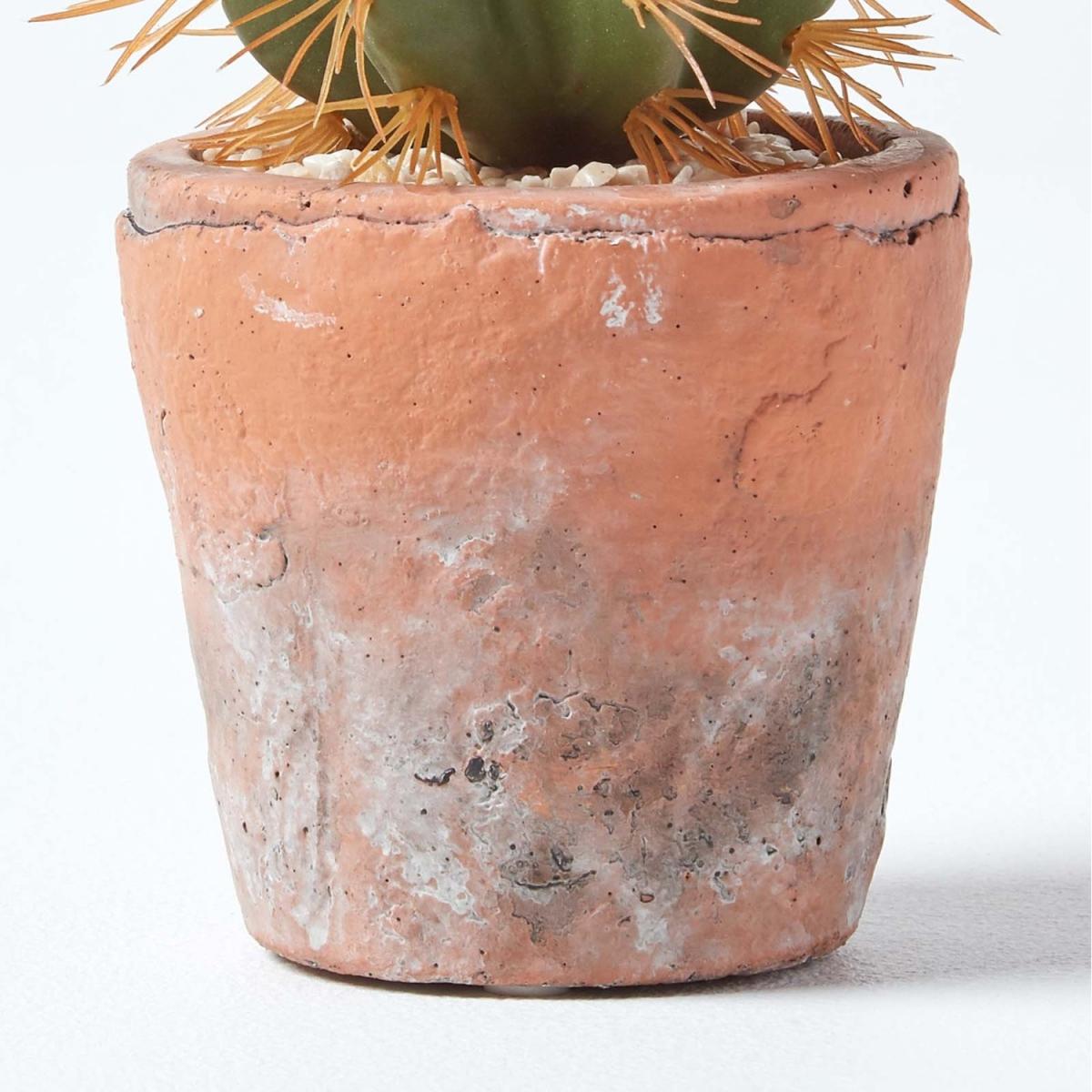 Homescapes Small Round Artificial Cactus in Terracotta Pot, 15cm Tall - Orange – image 4