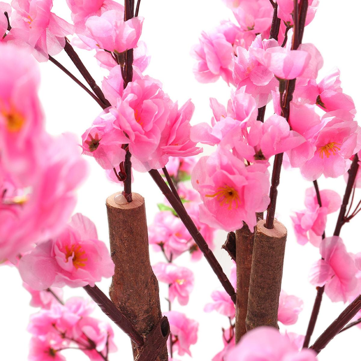 Artificial Peach Blossom Tree Potted Flower Home Plant Decor - White – image 8