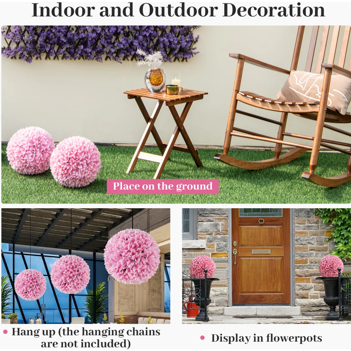 2 PCS Artificial Plant Topiary Balls - Green – image 7